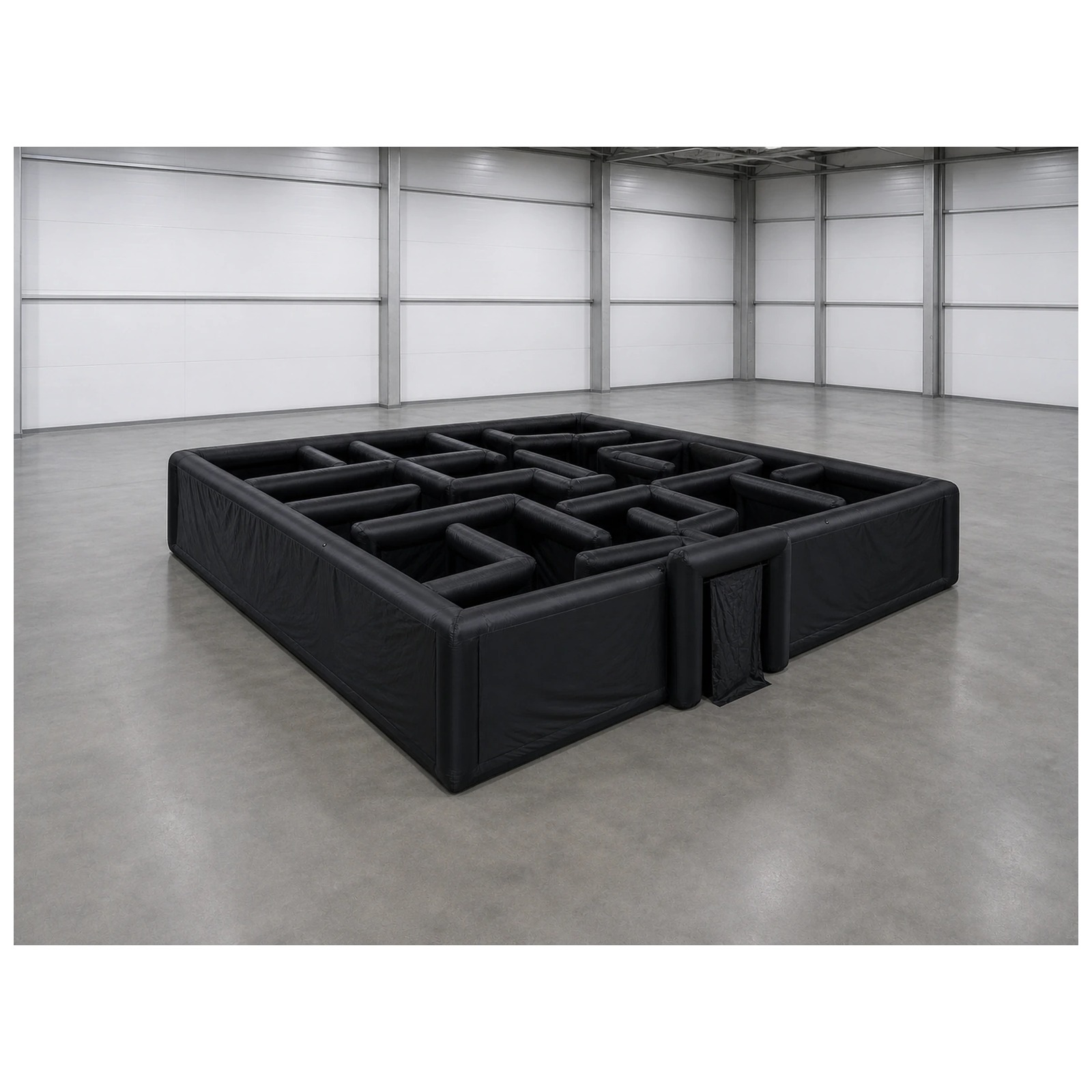 Party Games Kids - Labirinto Inflável Grande Preto Liso 12X12m