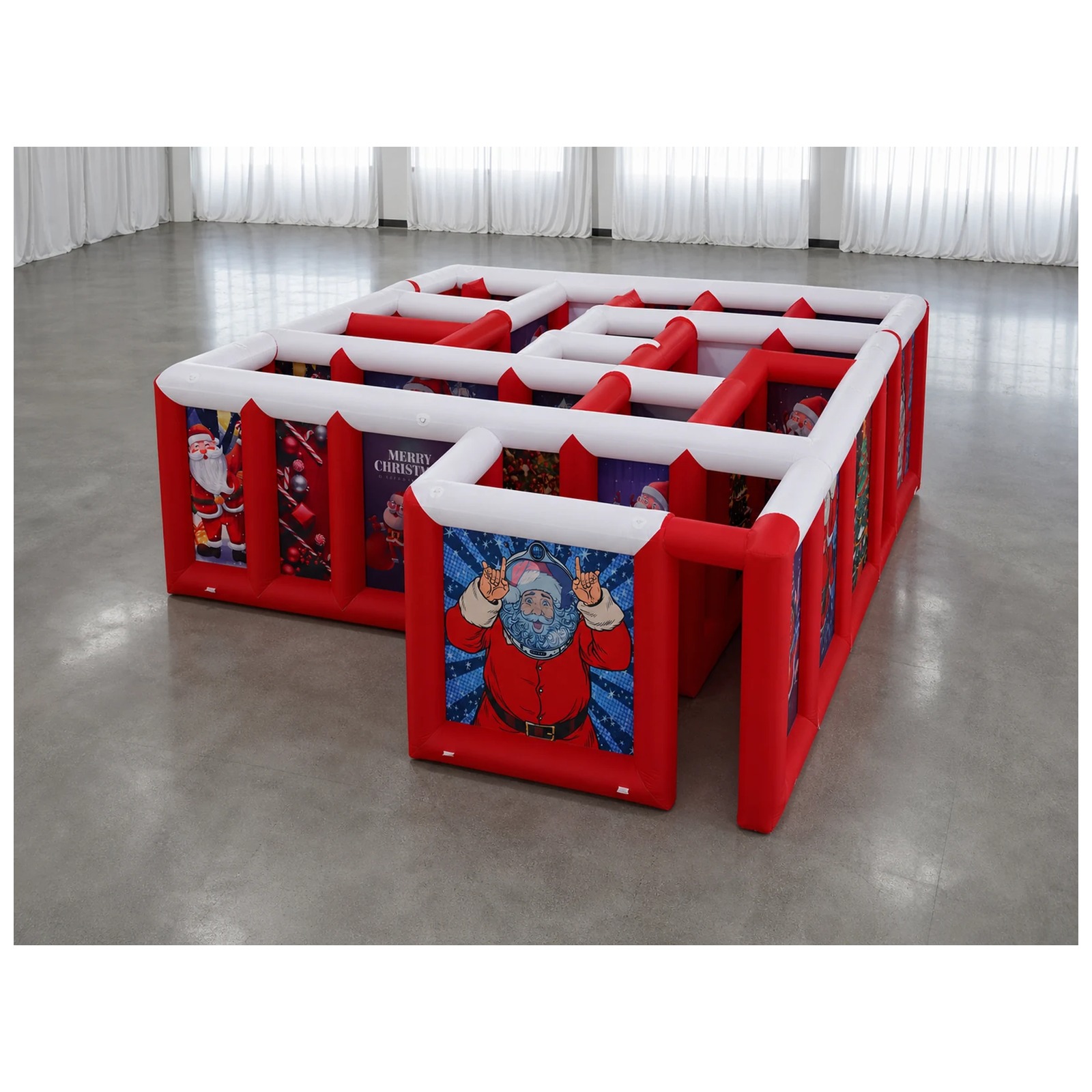 Party Games Kids - Labirinto Inflável Grande Vermelho e Branco