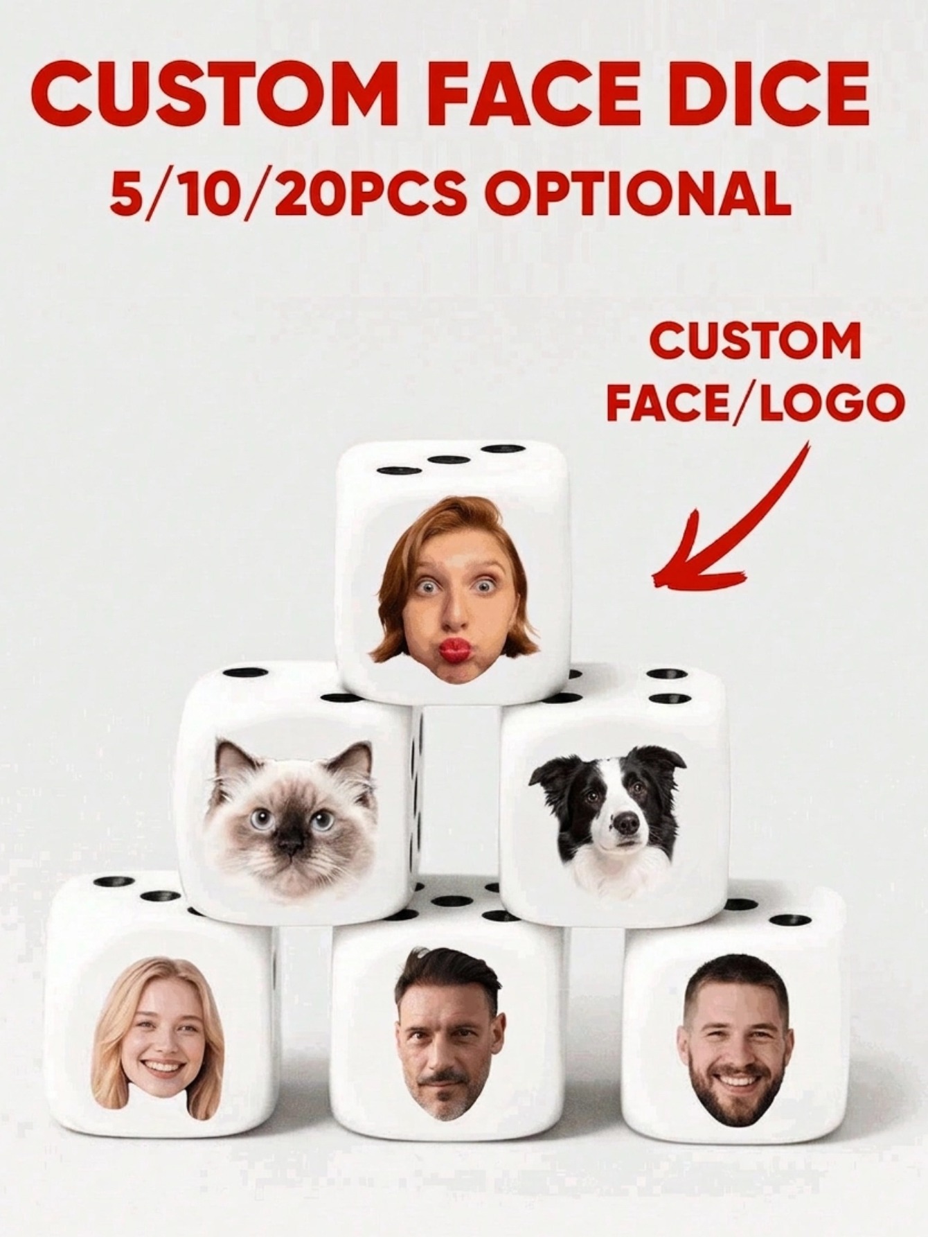 Dado de Rosto Personalizado, D - Party Games Gifts avaliação e preço